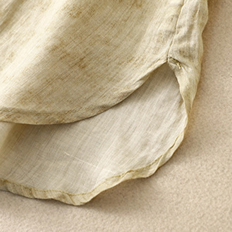 Abito midi in acrilico con maniche a tre quarti, casual, estivo, ricamato, con colletto alto, motivo Buddha Stones - image 17