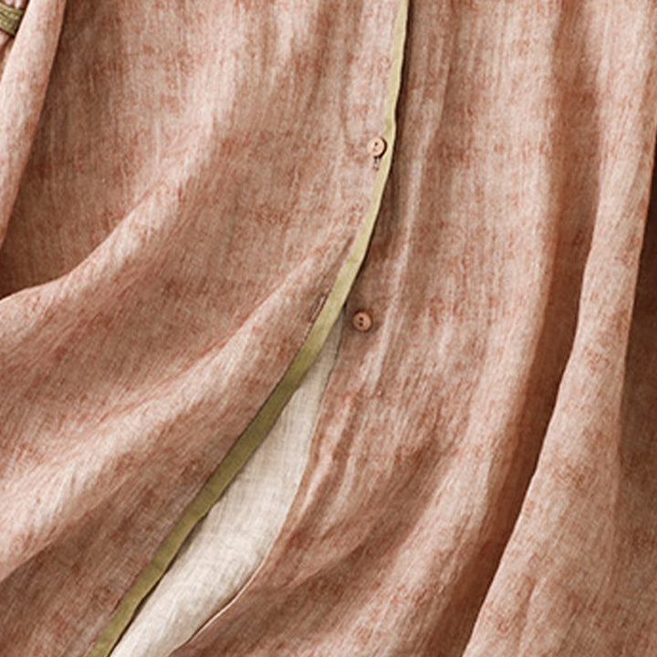 Abito midi in acrilico con maniche a tre quarti, casual, estivo, ricamato, con colletto alto, motivo Buddha Stones - image 22