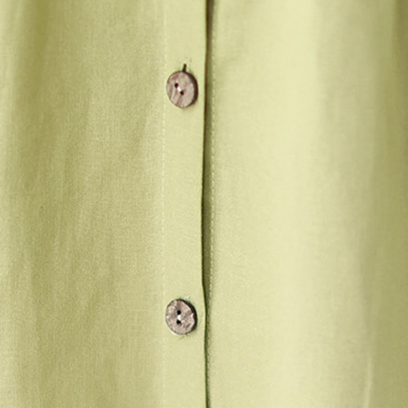 Abito midi cardigan in acrilico con maniche a tre quarti, casual estivo, con bottoni semplici e colletto alto, con tasche, Buddha Stones - image 7