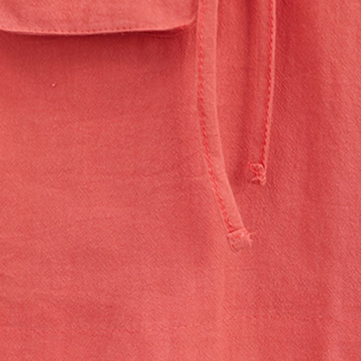 Abito midi in lino e cotone con tasche, casual estivo, con lacci, girocollo, manica corta, Buddha Stones - image 13