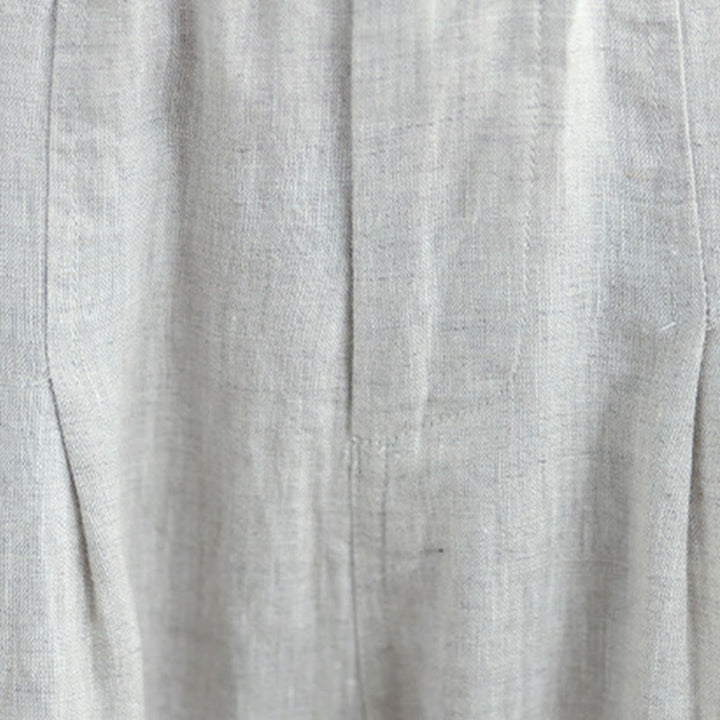 Pantaloni harem da donna in cotone e lino, casual, estivi, a tinta unita, con tasche, a vita alta , Buddha Stones