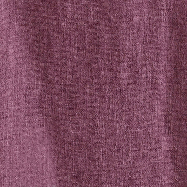 Camicia da donna in cotone e lino a mezza manica con colletto rialzato, motivo Buddha Stones, semplice motivo cinese con bottoni a rana - image 14