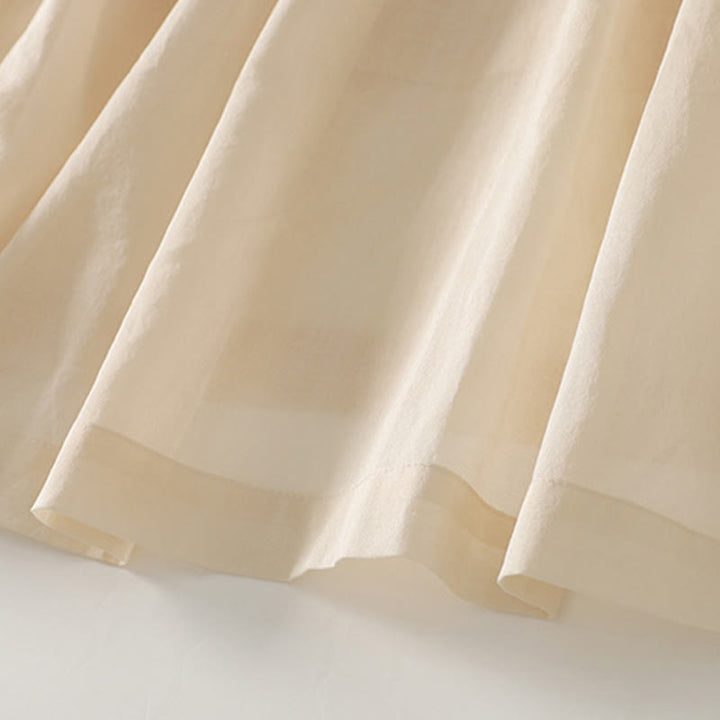 Abito midi in cotone senza maniche con tasche e motivo a fisarmonica in tinta unita Buddha Stones - image 15