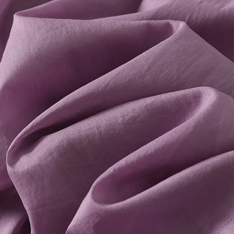 Abito midi in cotone senza maniche con tasche e motivo a fisarmonica in tinta unita Buddha Stones - image 10