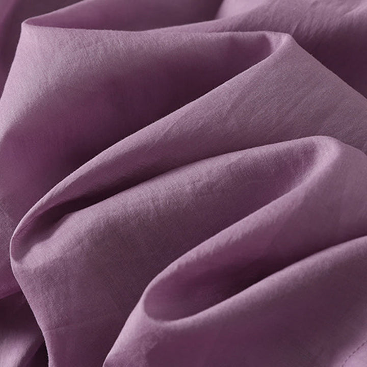 Abito midi in cotone senza maniche con tasche e motivo a fisarmonica in tinta unita Buddha Stones - image 10