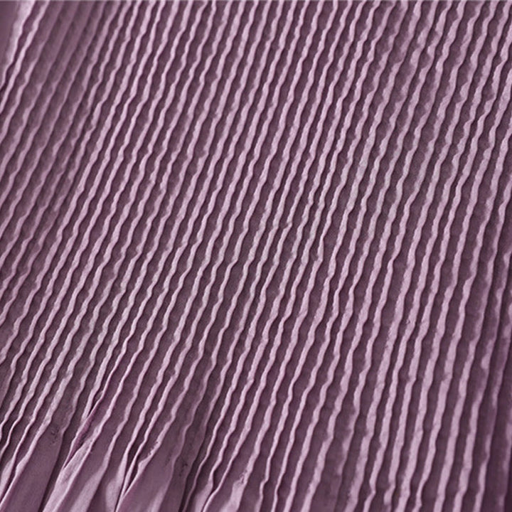 Abito midi in cotone senza maniche con tasche e motivo a fisarmonica in tinta unita Buddha Stones - image 5