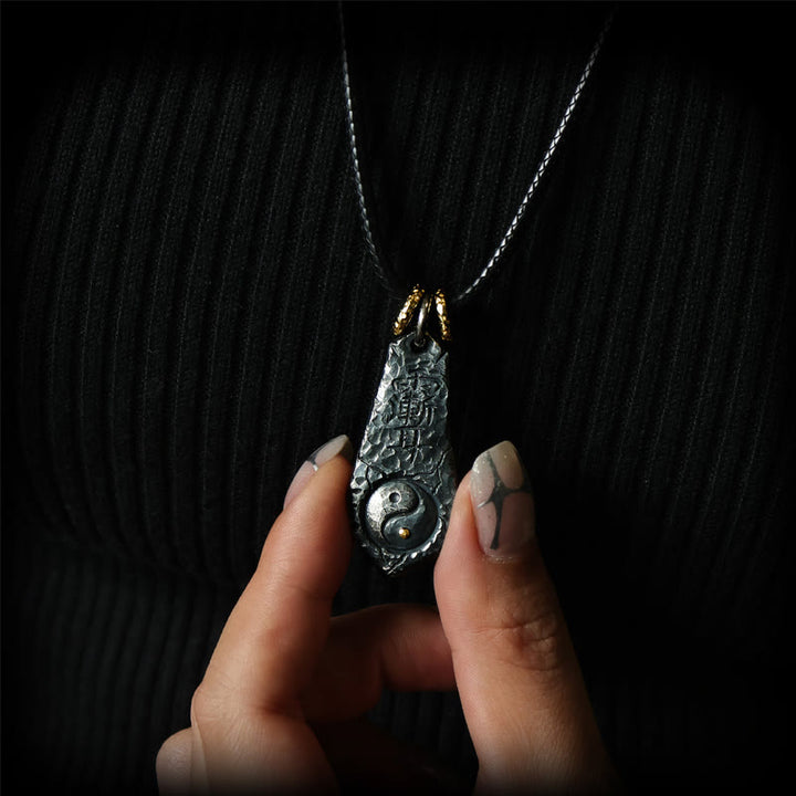 Collana con ciondolo dell'armonia con motivo Yin Yang dell'Orsa Maggiore in argento sterling 999 e oro 24k, Buddha Stones - image 4