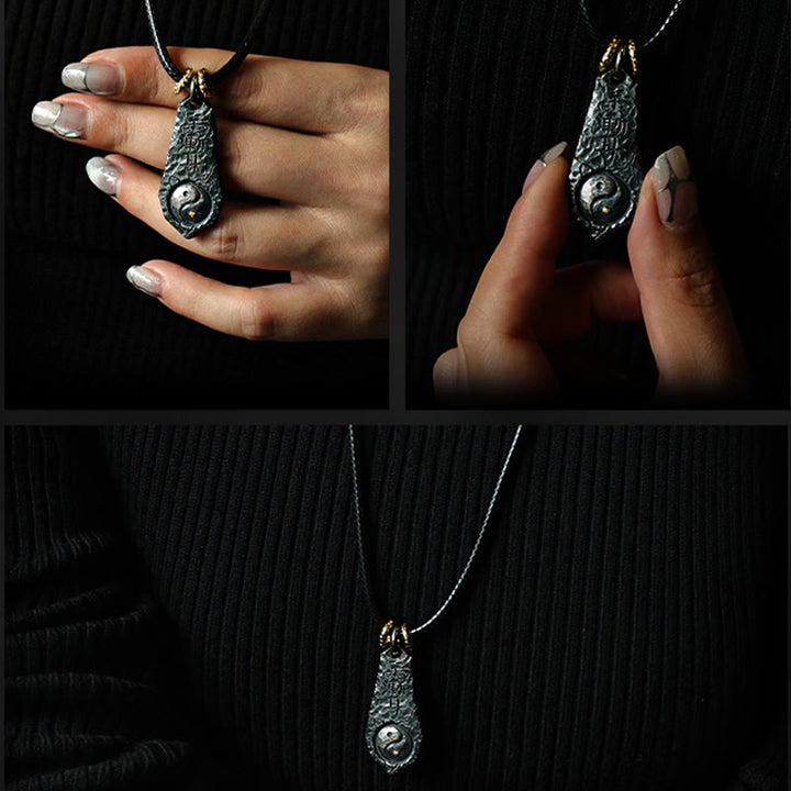 Collana con ciondolo dell'armonia con motivo Yin Yang dell'Orsa Maggiore in argento sterling 999 e oro 24k, Buddha Stones - image 9