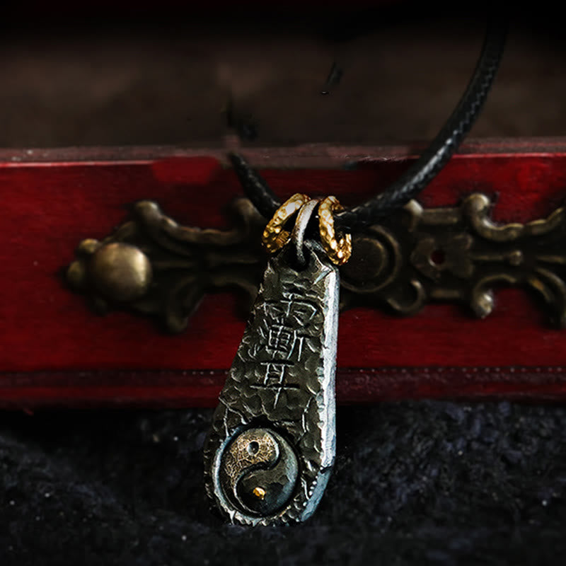 Collana con ciondolo dell'armonia con motivo Yin Yang dell'Orsa Maggiore in argento sterling 999 e oro 24k, Buddha Stones - image 1