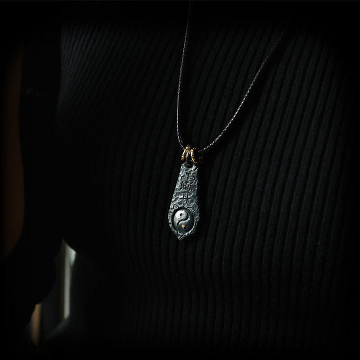 Collana con ciondolo dell'armonia con motivo Yin Yang dell'Orsa Maggiore in argento sterling 999 e oro 24k, Buddha Stones - image 8