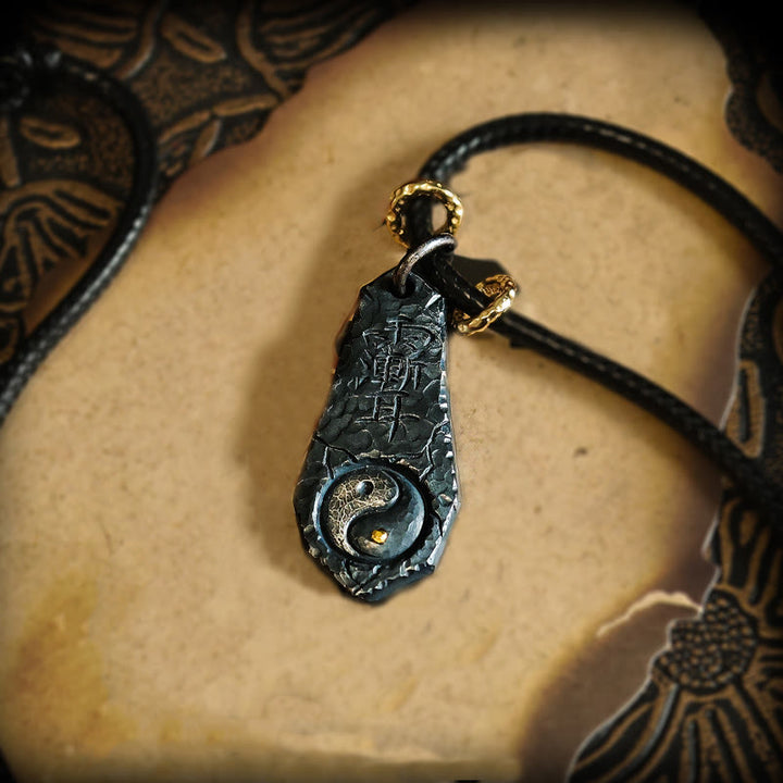 Collana con ciondolo dell'armonia con motivo Yin Yang dell'Orsa Maggiore in argento sterling 999 e oro 24k, Buddha Stones - image 2