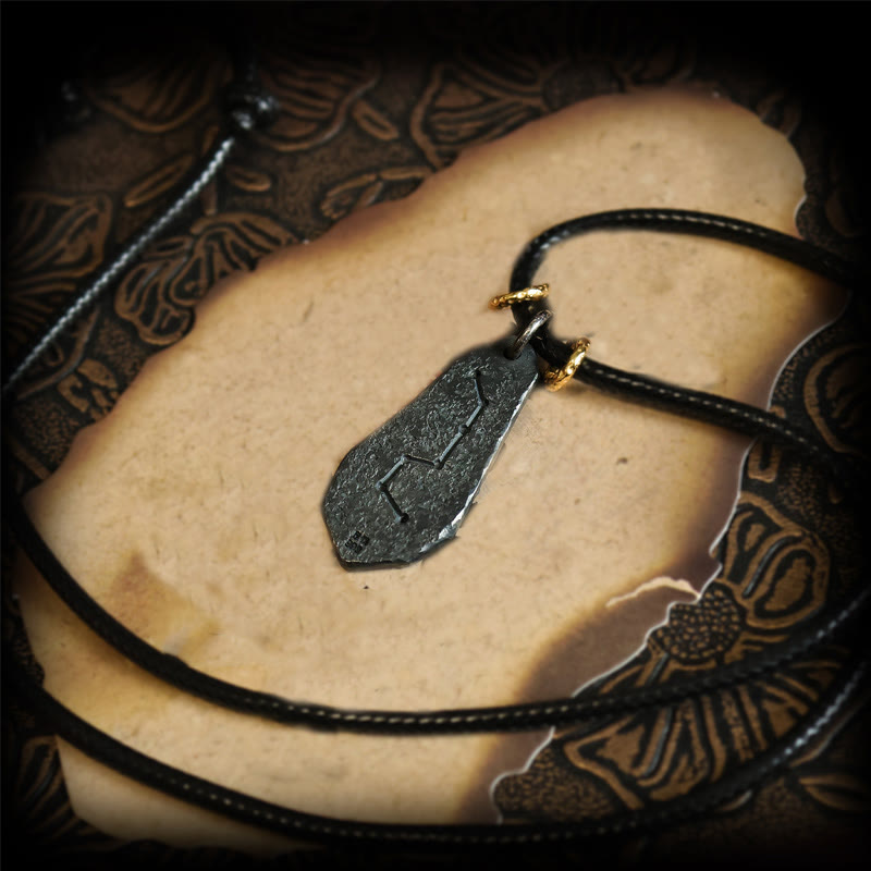 Collana con ciondolo dell'armonia con motivo Yin Yang dell'Orsa Maggiore in argento sterling 999 e oro 24k, Buddha Stones - image 4