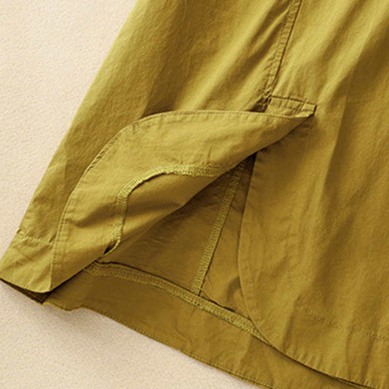 Abito midi estivo con scollo rotondo semplice e maniche corte, con tasche, motivo Buddha Stones - image 21