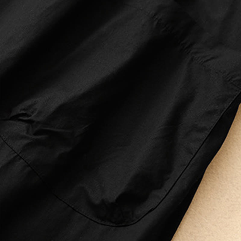 Abito midi estivo con scollo rotondo semplice e maniche corte, con tasche, motivo Buddha Stones - image 12