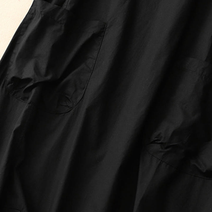 Abito midi estivo con scollo rotondo semplice e maniche corte, con tasche, motivo Buddha Stones - image 11