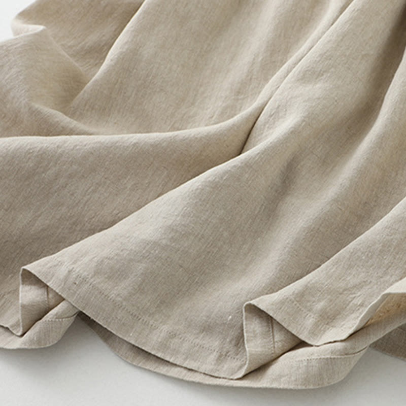 Abito midi senza maniche, casual, quotidiano, in tinta unita, con scollo a V e bottoni semplici, motivo Buddha Stones - image 9