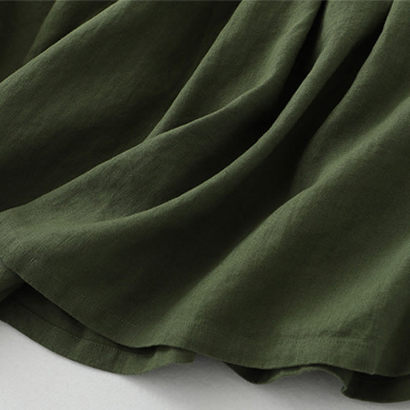 Abito midi senza maniche, casual, quotidiano, in tinta unita, con scollo a V e bottoni semplici, motivo Buddha Stones - image 15