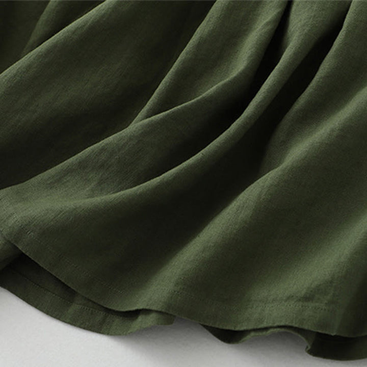 Abito midi senza maniche, casual, quotidiano, in tinta unita, con scollo a V e bottoni semplici, motivo Buddha Stones - image 15