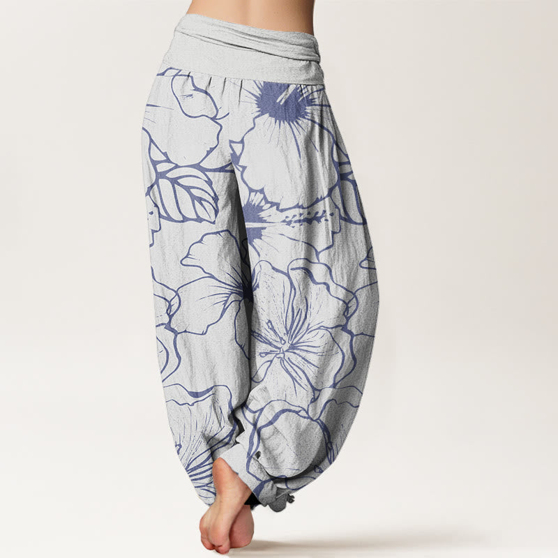 Pantaloni harem da donna con elastico in vita e motivo a fiori di gloria mattutina Buddha Stones - image 6