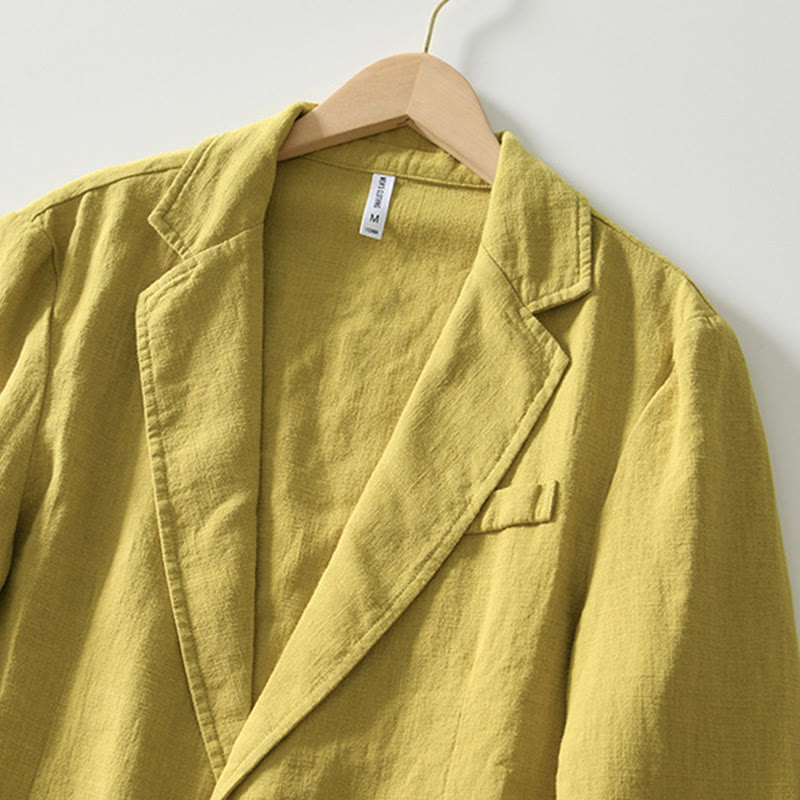 Buddha Stones Camicia da uomo in cotone e lino con tasche, a maniche lunghe, con patta con bottoni - image 23