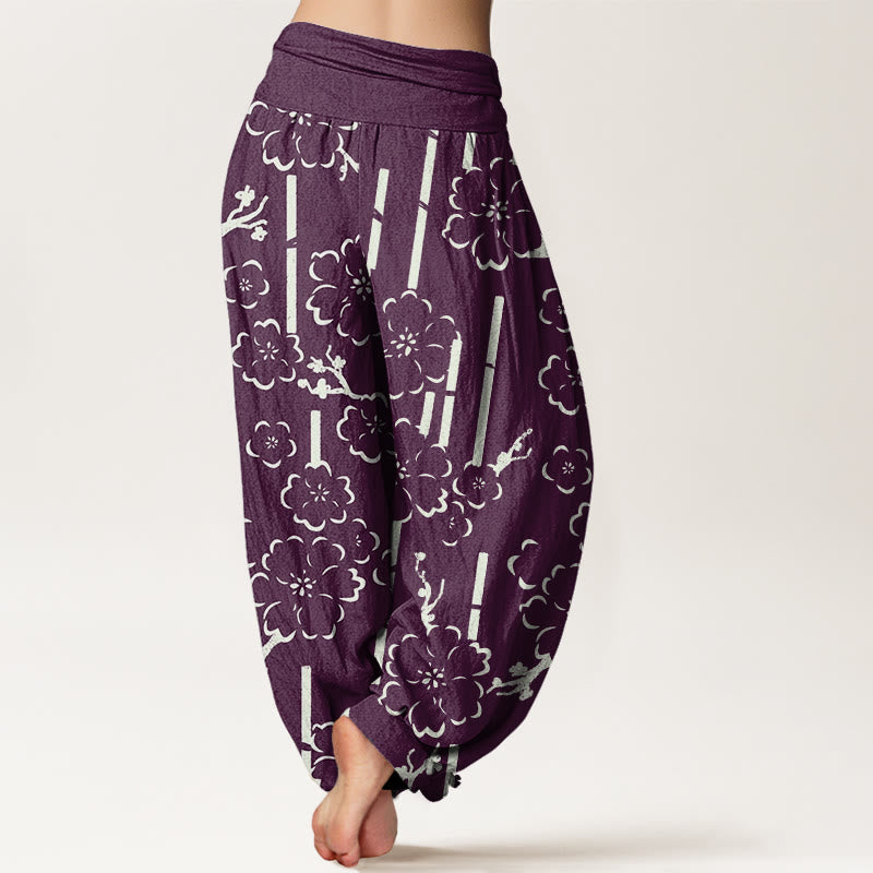 Pantaloni harem da donna con elastico in vita e motivo a linee floreali Buddha Stones - image 9