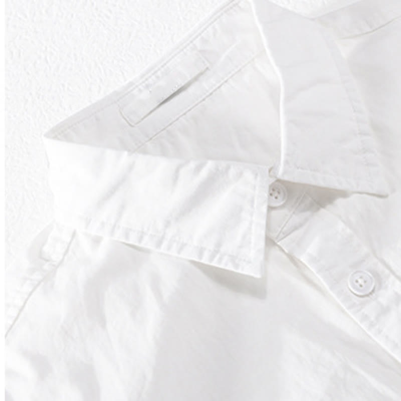 Camicia da uomo in cotone e lino a maniche lunghe con tasche, modello patchwork , Buddha Stones Spring Daily Line - image 10