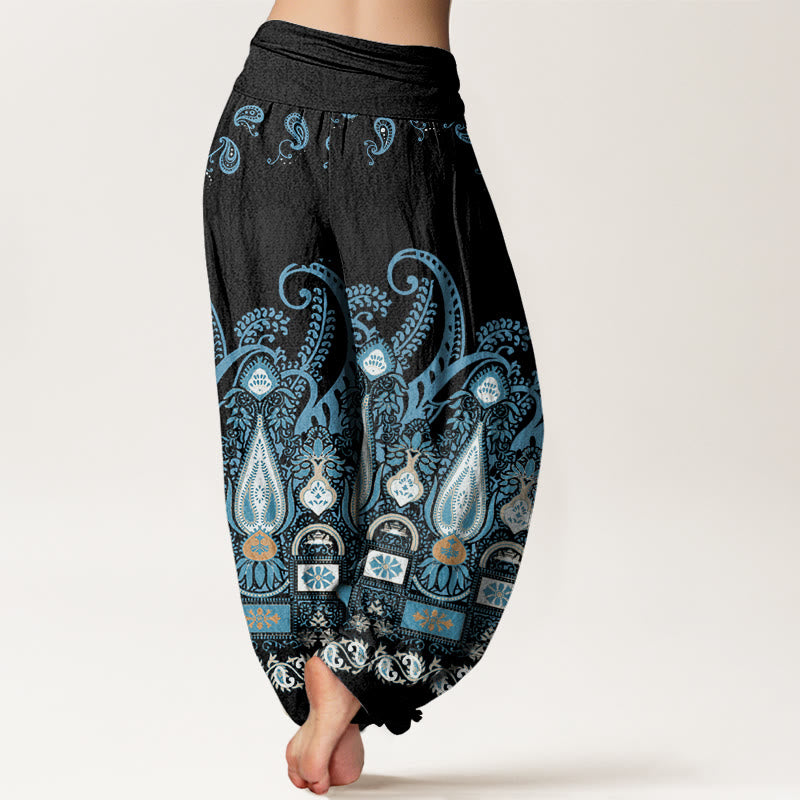 Pantaloni harem da donna con elastico in vita e motivo floreale Paisley Buddha Stones - image 2
