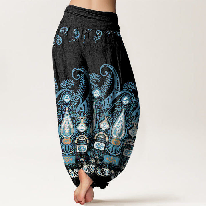 Pantaloni harem da donna con elastico in vita e motivo floreale Paisley Buddha Stones - image 2
