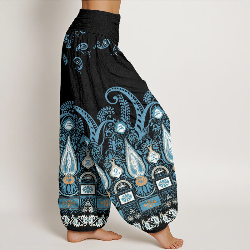Pantaloni harem da donna con elastico in vita e motivo floreale Paisley Buddha Stones - image 3