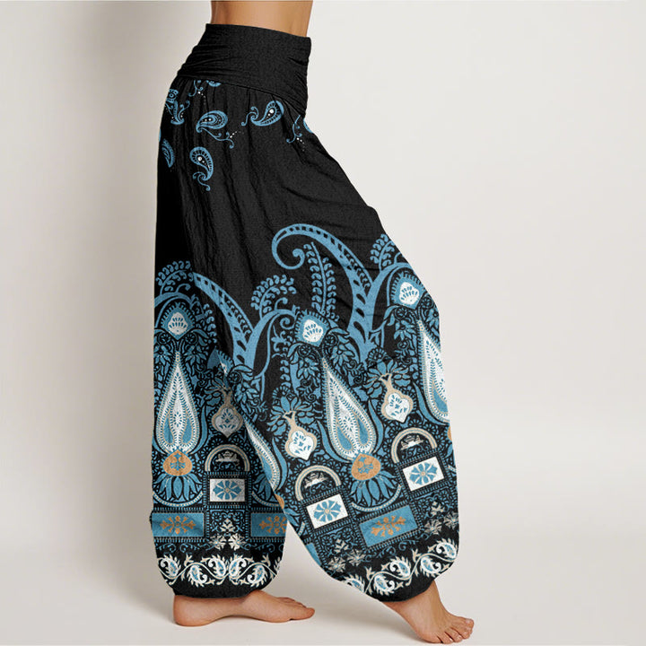 Pantaloni harem da donna con elastico in vita e motivo floreale Paisley Buddha Stones - image 3
