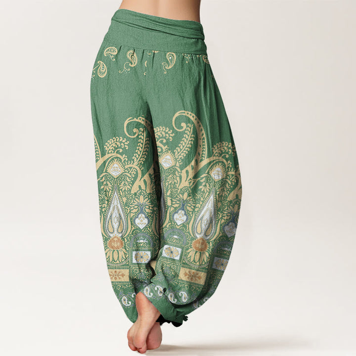 Pantaloni harem da donna con elastico in vita e motivo floreale Paisley Buddha Stones - image 6