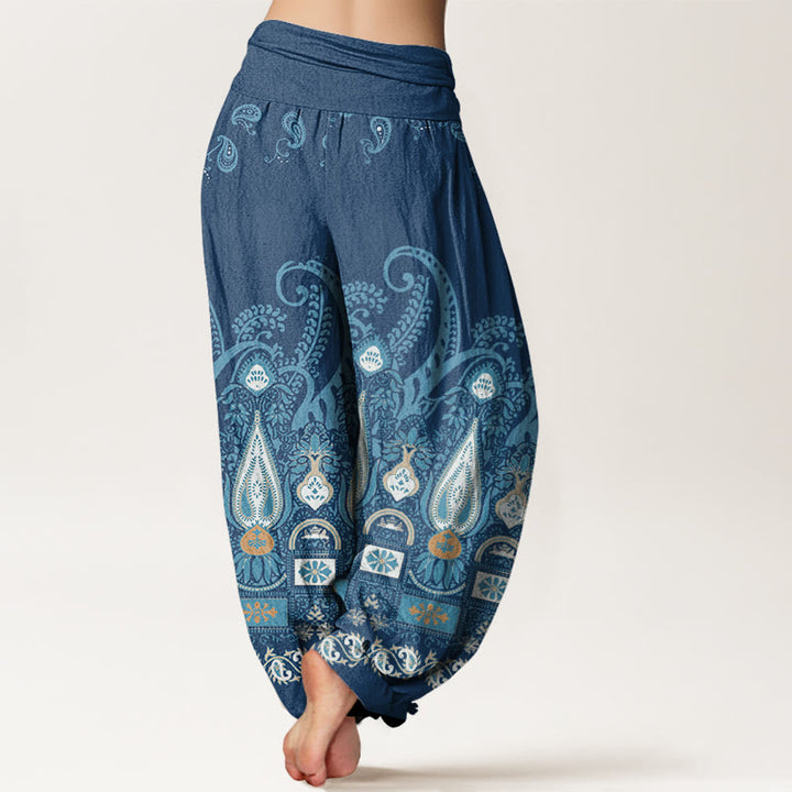 Pantaloni harem da donna con elastico in vita e motivo floreale Paisley Buddha Stones - image 9