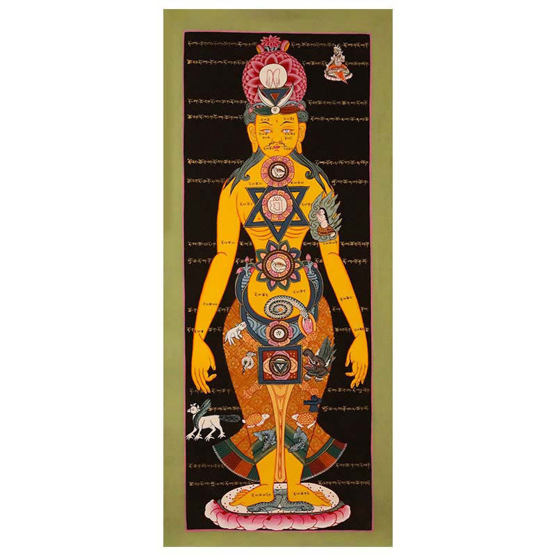Buddha Stones, pittura tibetana Thangka, decorazione fatta a mano (stile casuale)