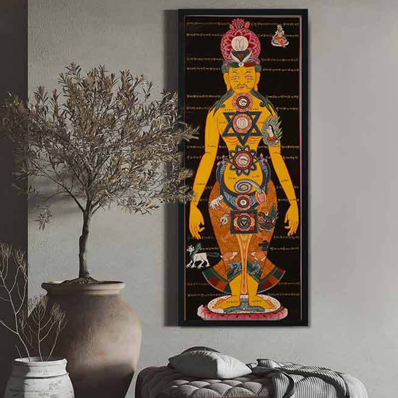 Buddha Stones, pittura tibetana Thangka, decorazione fatta a mano (stile casuale)