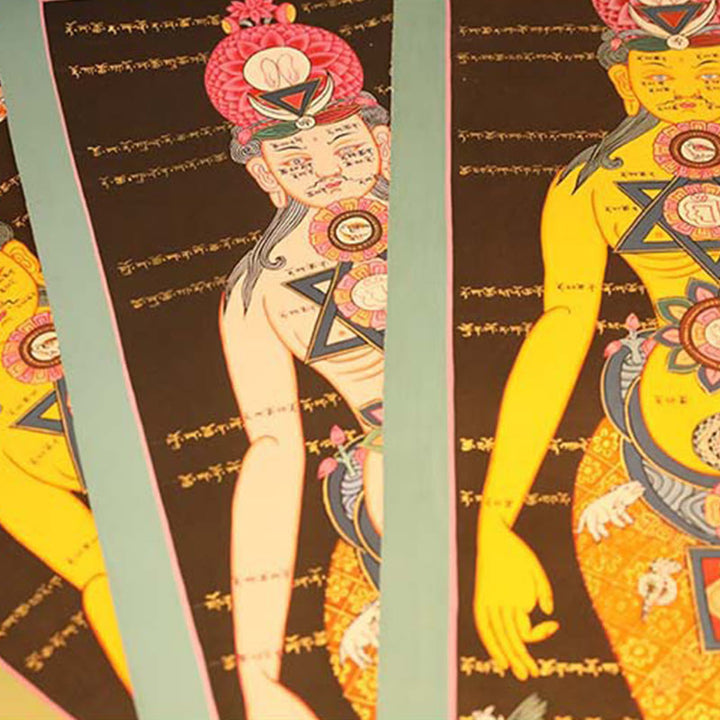 Buddha Stones, pittura tibetana Thangka, decorazione fatta a mano (stile casuale)