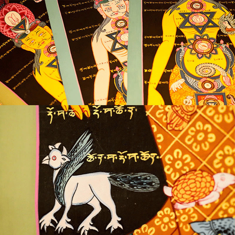Buddha Stones, pittura tibetana Thangka, decorazione fatta a mano (stile casuale)