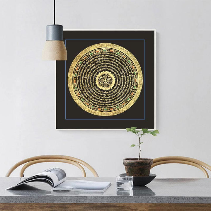 Buddha Stones, pittura tibetana Thangka, sei parole vere, scrittura, decorazione fatta a mano, scatola cieca (stile casuale)