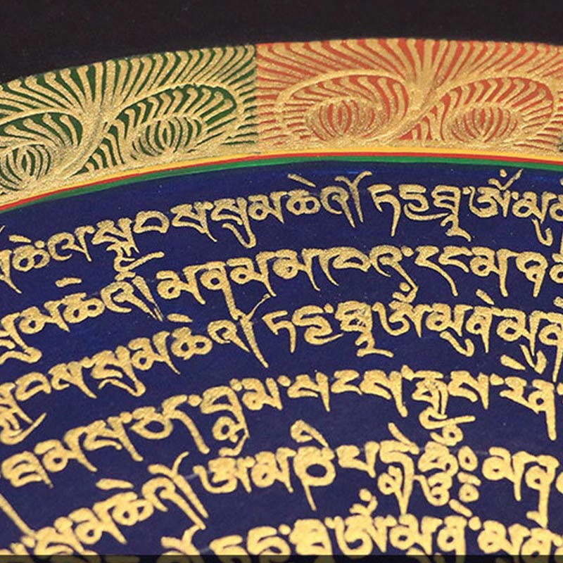 Buddha Stones, pittura tibetana Thangka, sei parole vere, scrittura, decorazione fatta a mano, scatola cieca (stile casuale)