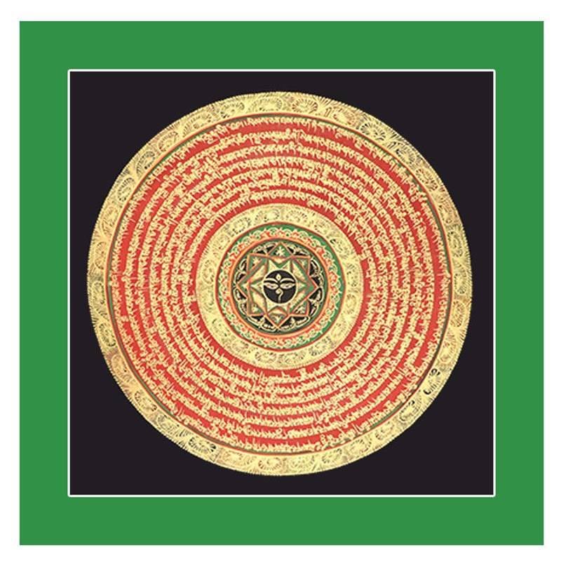 Buddha Stones, pittura tibetana Thangka, sei parole vere, scrittura, decorazione fatta a mano, scatola cieca (stile casuale)