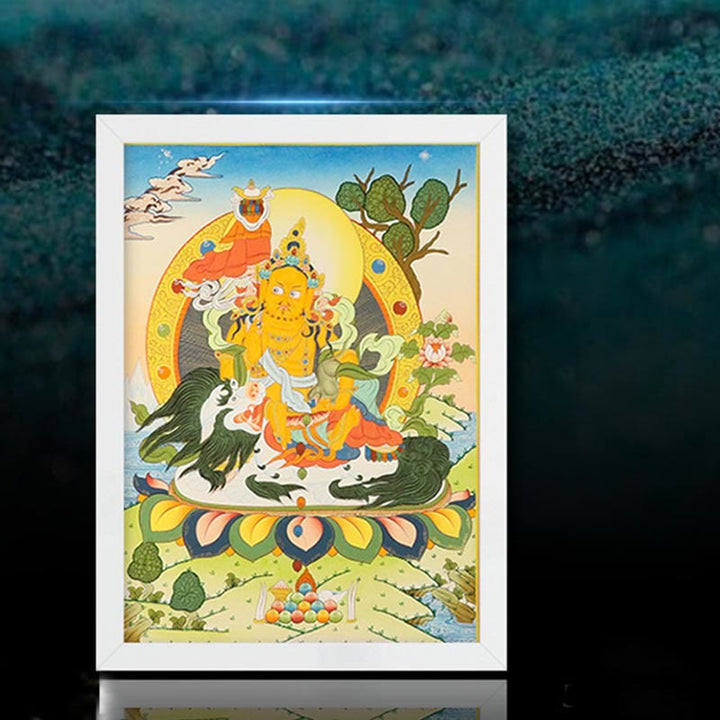 Buddha Stones, pittura tibetana Thangka, Dio giallo della ricchezza, Tara verde, Avalokitesvara, decorazione fatta a mano, scatola cieca (stile casuale)