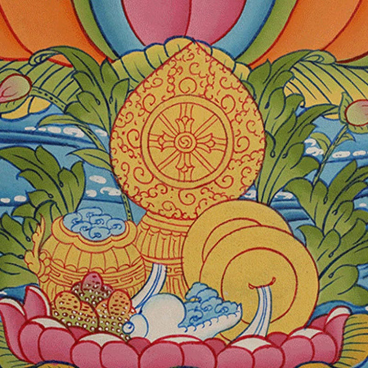 Buddha Stones, pittura tibetana Thangka, Dio giallo della ricchezza, Tara verde, Avalokitesvara, decorazione fatta a mano, scatola cieca (stile casuale)