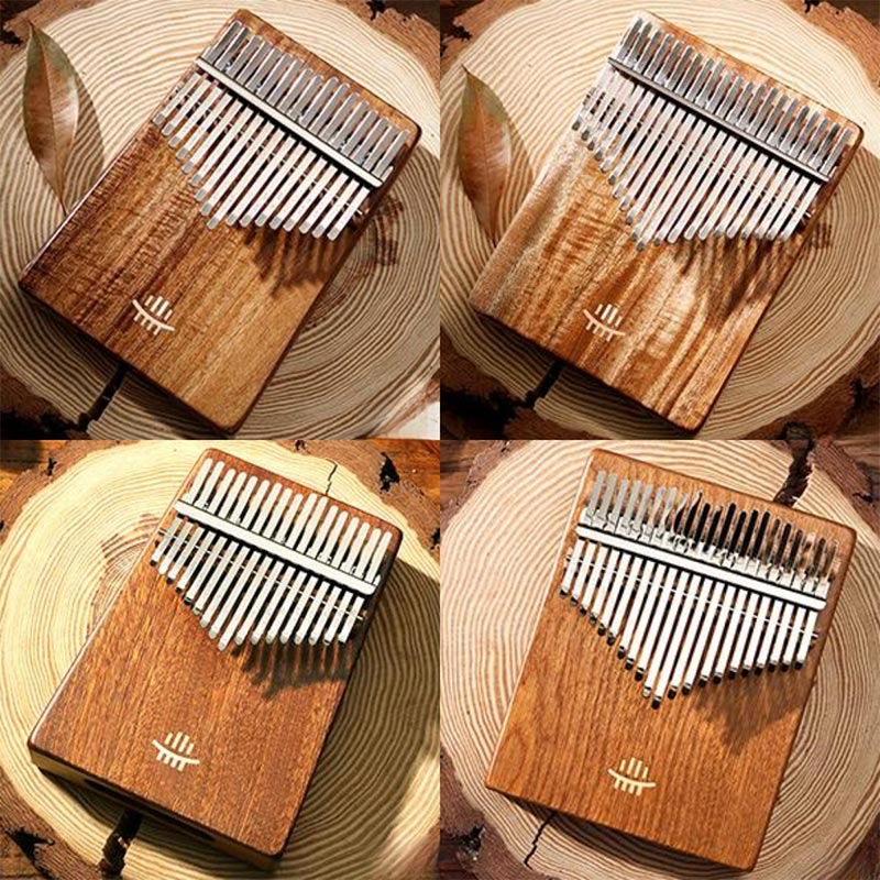 Buddha Stones Kalimba 21 tasti pianoforte a pollice in acacia e acero, legno di sapele, pianoforte portatile per dita