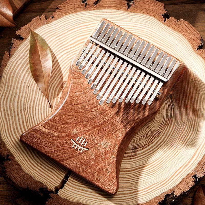 Buddha Stones Kalimba 17 tasti pianoforte a pollice in acero, acacia, legno di sapele, pianoforte portatile per dita