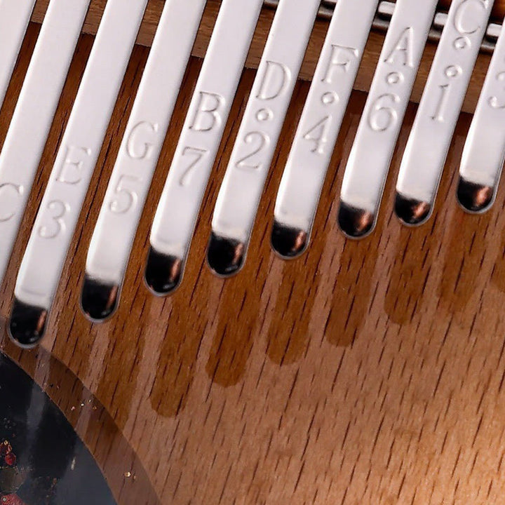 Buddha Stones Kalimba 17/21 tasti pianoforte a pollice in legno di faggio Planet Universe pianoforte portatile per dita