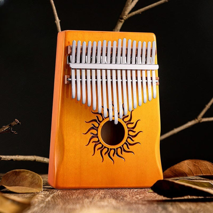 Buddha Stones Kalimba 17/21 tasti, pianoforte a pollice, modello Sun, in legno d'acero, pianoforte portatile per principianti