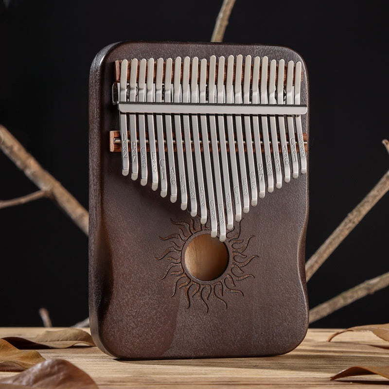 Buddha Stones Kalimba 17/21 tasti, pianoforte a pollice, modello Sun, in legno d'acero, pianoforte portatile per principianti