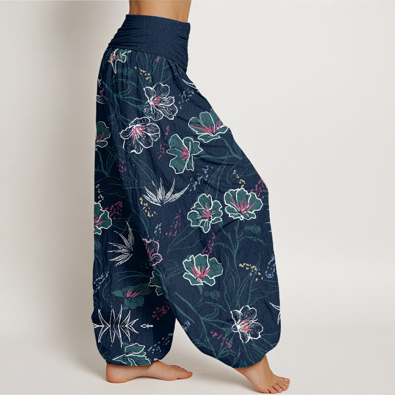 Pantaloni harem da donna con elastico in vita, motivo a Buddha Stones , casual - image 3