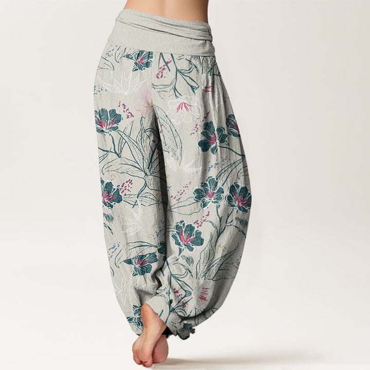 Pantaloni harem da donna con elastico in vita, motivo a Buddha Stones , casual - image 6