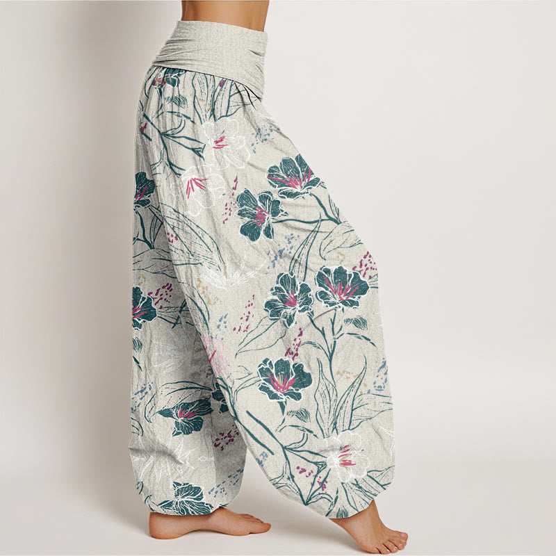 Pantaloni harem da donna con elastico in vita, motivo a Buddha Stones , casual - image 7