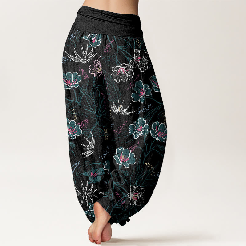 Pantaloni harem da donna con elastico in vita, motivo a Buddha Stones , casual - image 9
